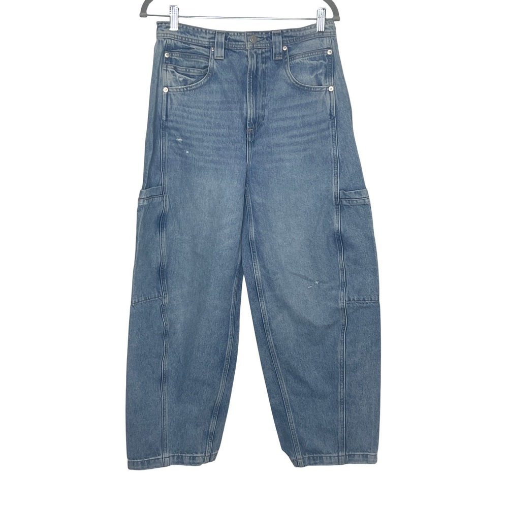 Pistola Barrel Cargo Jeans Baggy Blue Denim Size 27